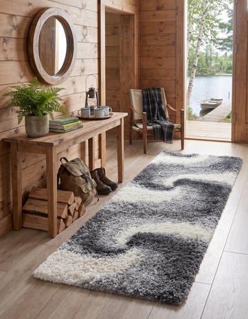 Smoke Gray Soft Touch Shag Runner Rug
