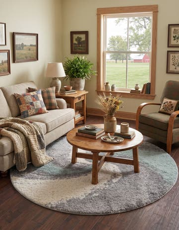 Sage Green Soft Touch Shag Round Rug