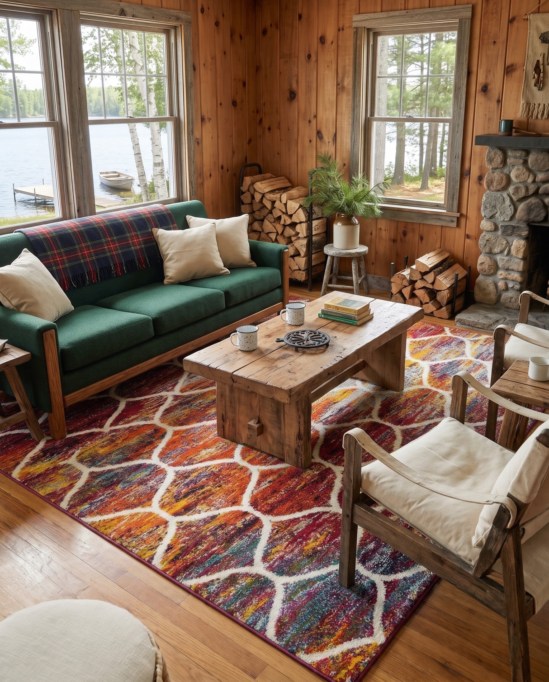 6' x 9' Lattice Frieze Rug