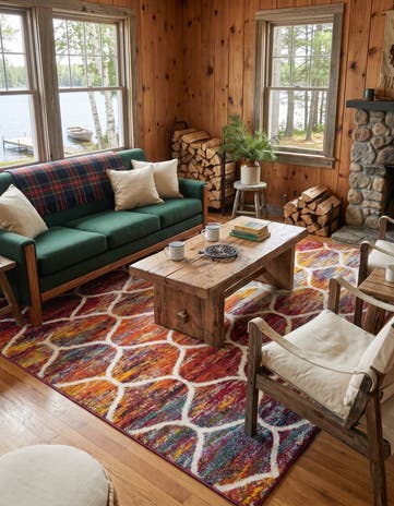 6' x 9' Lattice Frieze Rug