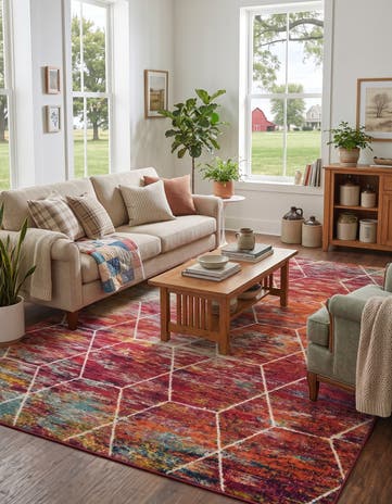 7' x 10' Lattice Frieze Oleander Rug