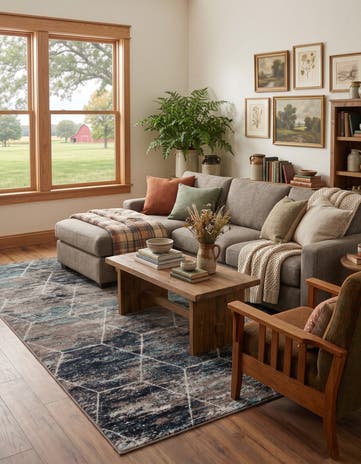 6' x 9' Lattice Frieze Rug