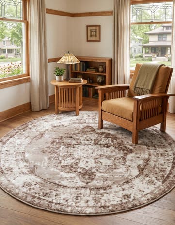 Beige Monte Carlo Round Rug
