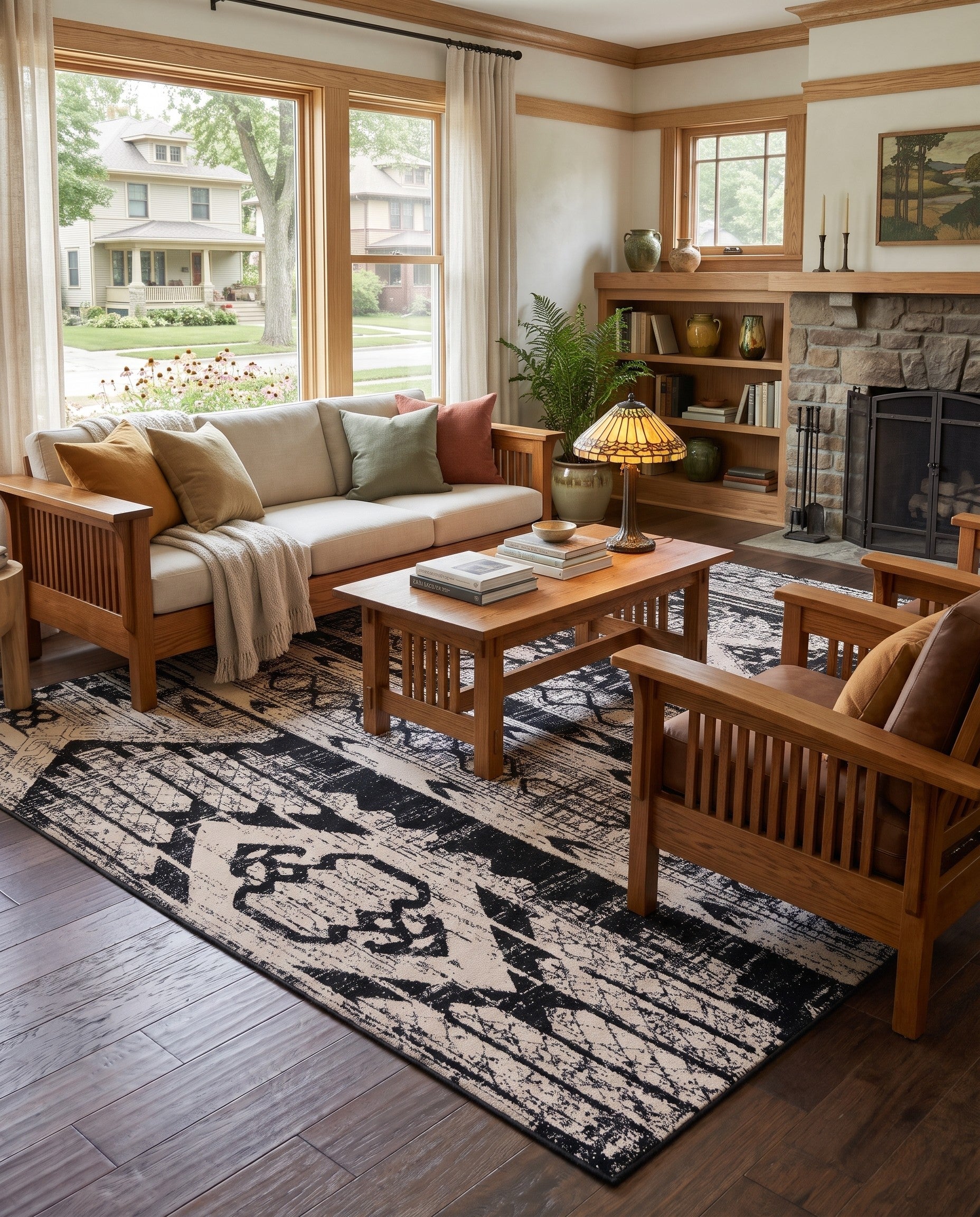 Black and White Oregon Rug