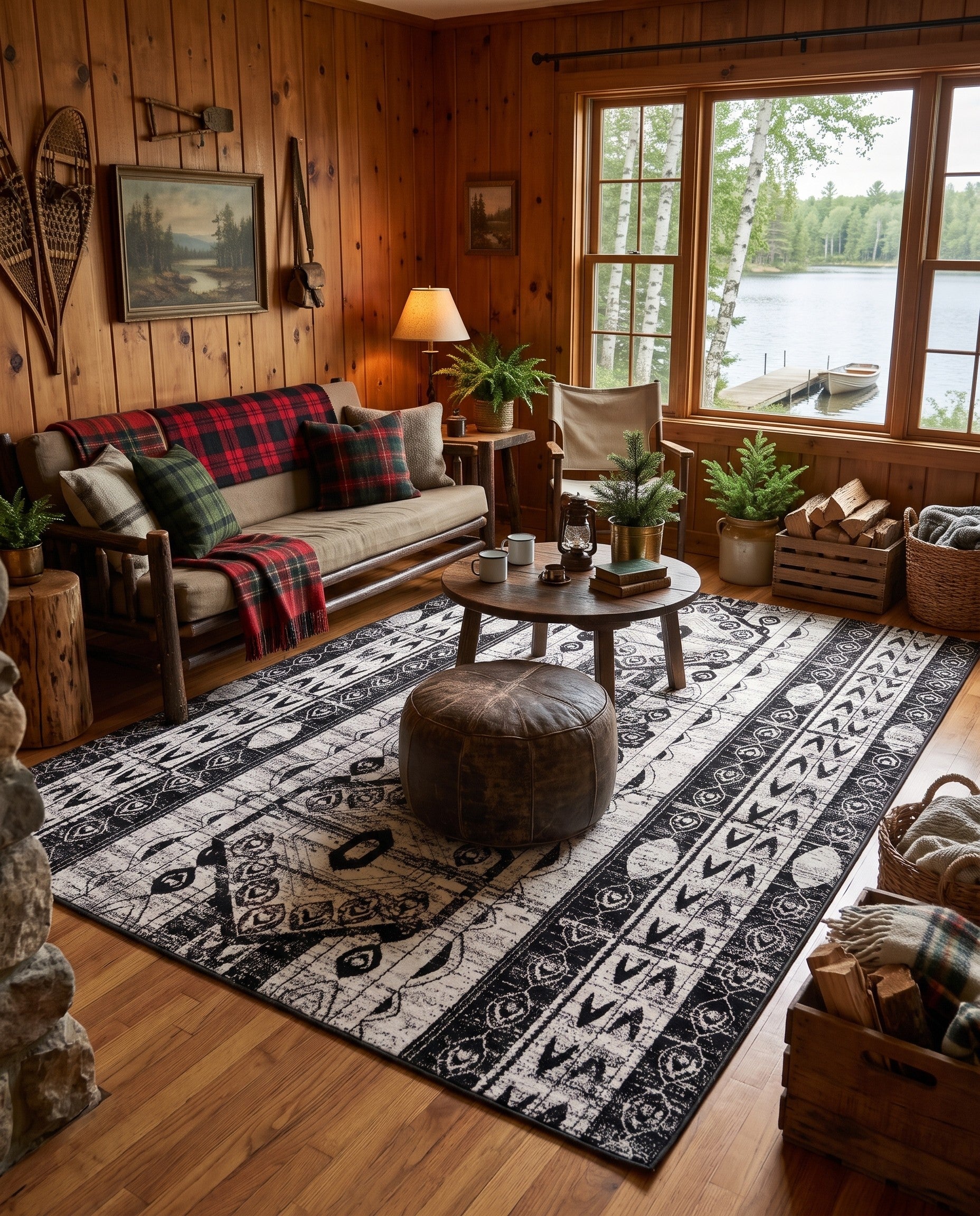 Black and White Oregon Rug
