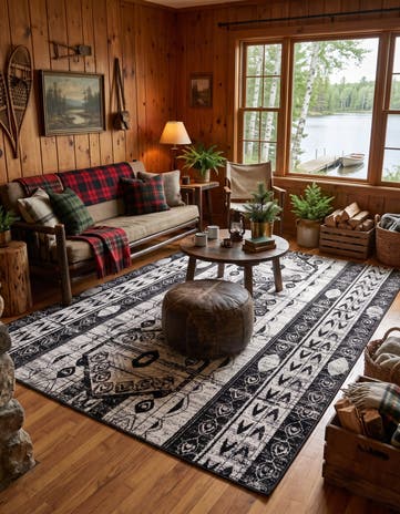 Black and White Oregon Rug