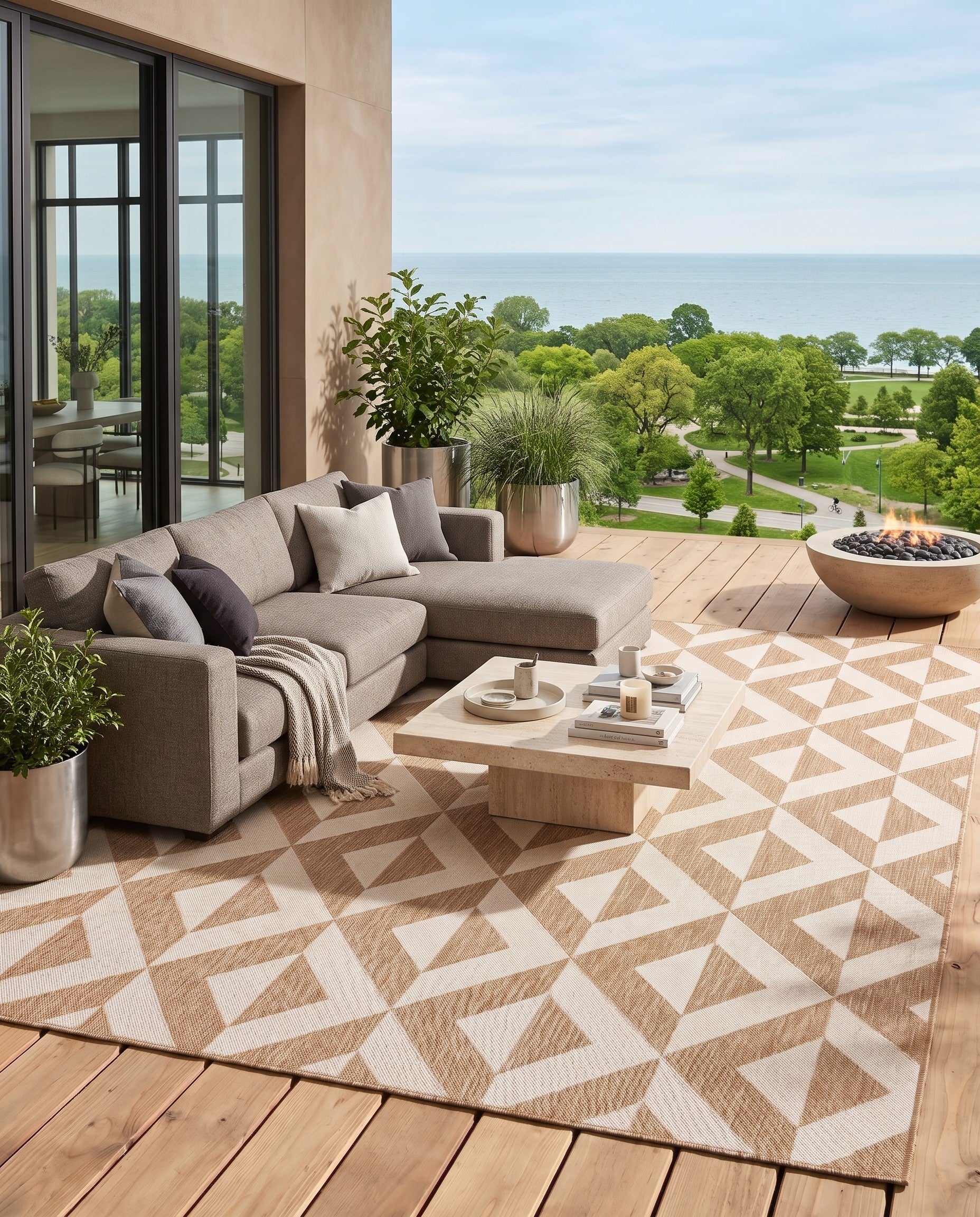7' 10 x 7' 10 Easy-Clean Jill Zarin Napa Indoor / Outdoor Square Rug