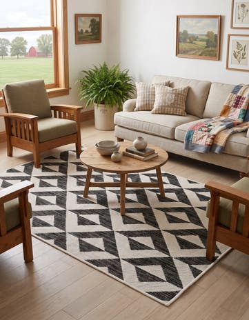 Charcoal Gray Easy-Clean Jill Zarin Napa Indoor / Outdoor Rug