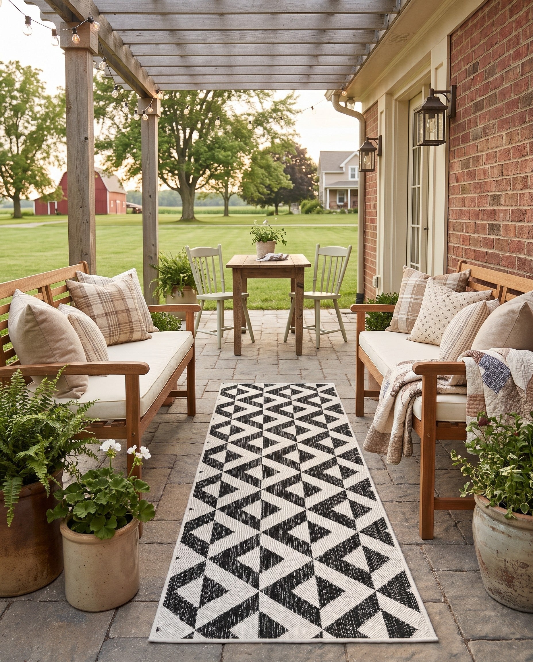 2' x 8' Easy-Clean Jill Zarin Napa Indoor / Outdoor Runner Rug