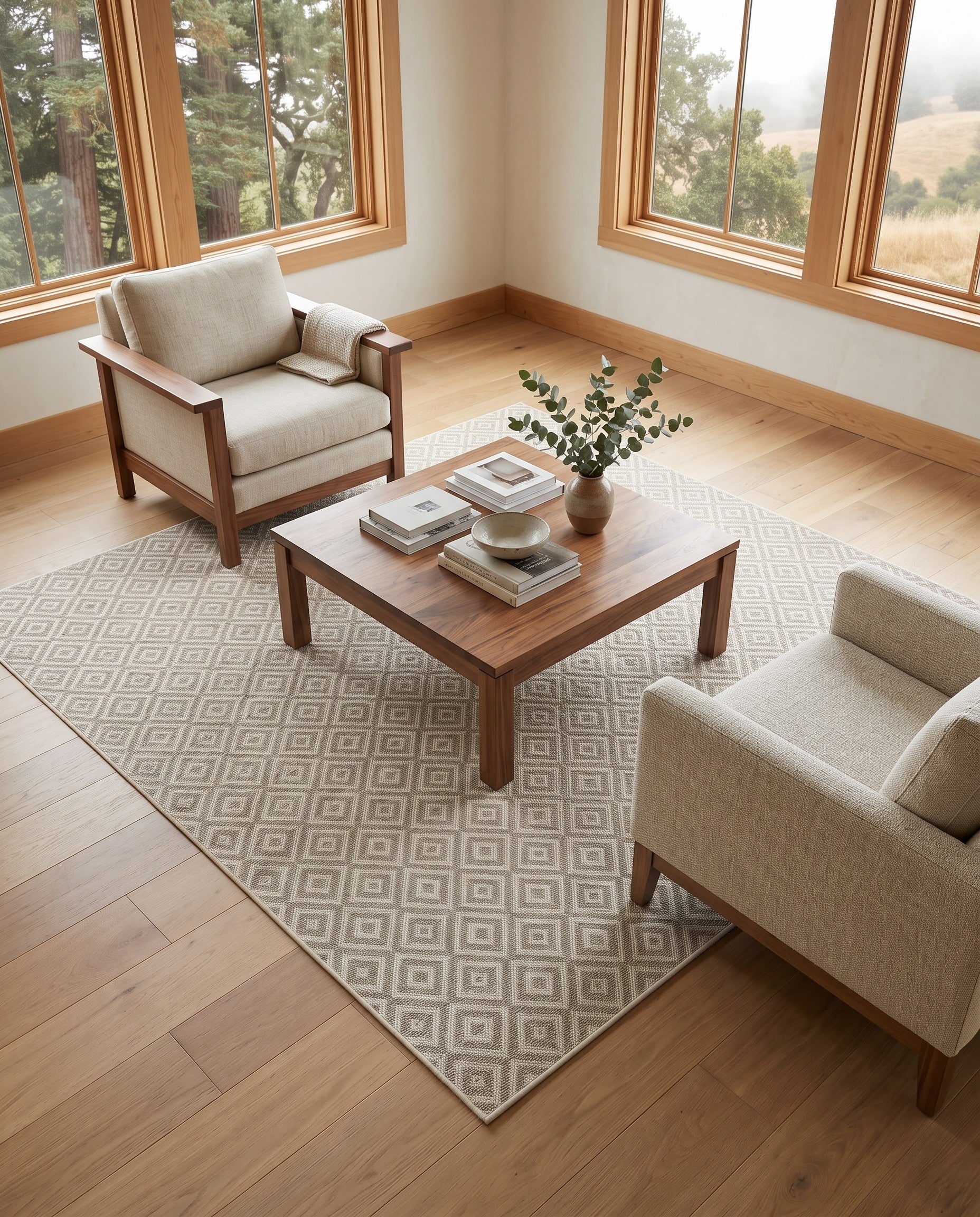 Light Gray Easy-Clean Jill Zarin Costa Rica Indoor / Outdoor Square Rug