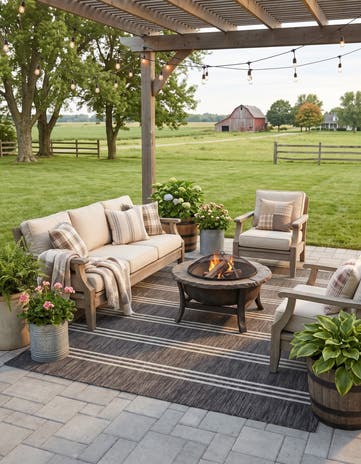 Charcoal Gray Easy-Clean Jill Zarin Anguilla Indoor / Outdoor Rug