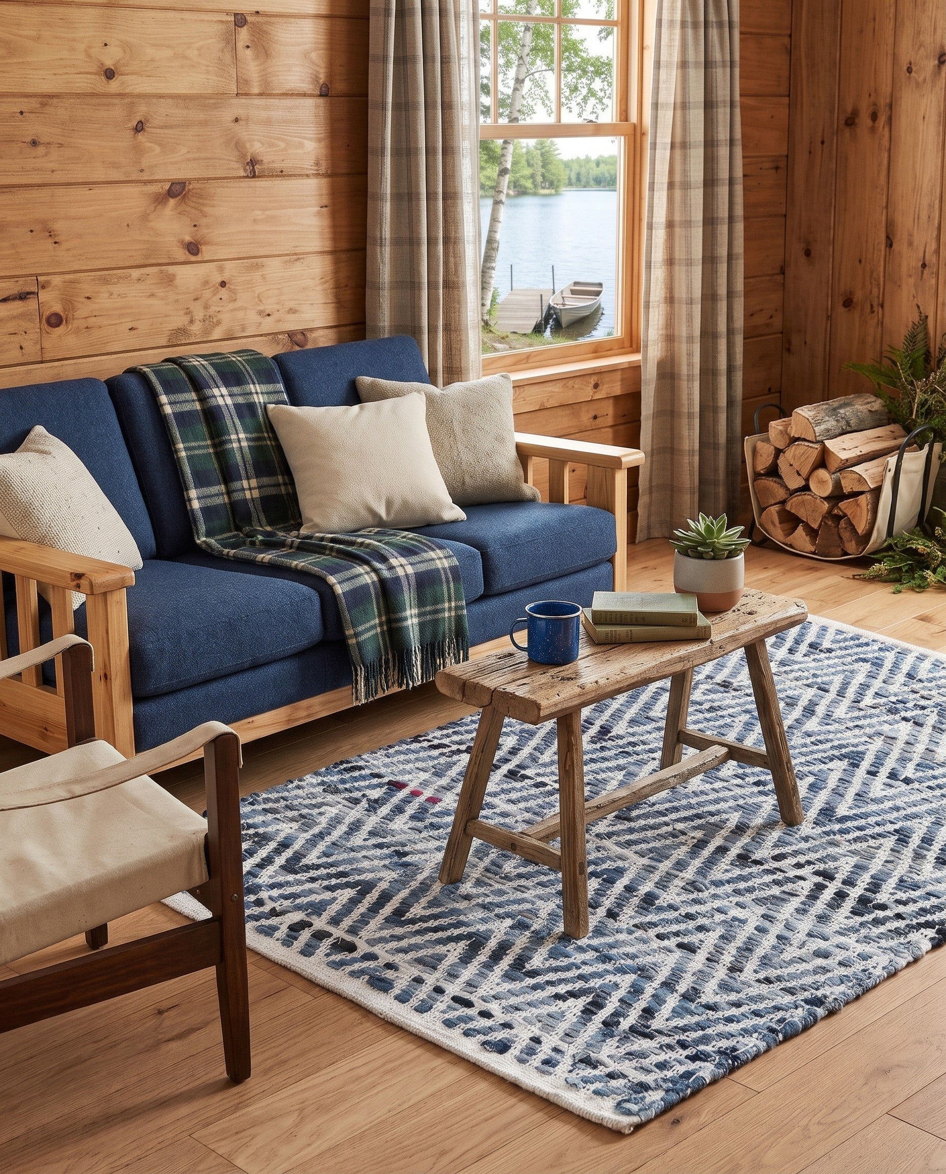 2' x 3' 1 Hand Woven Chindi Chevron Rug