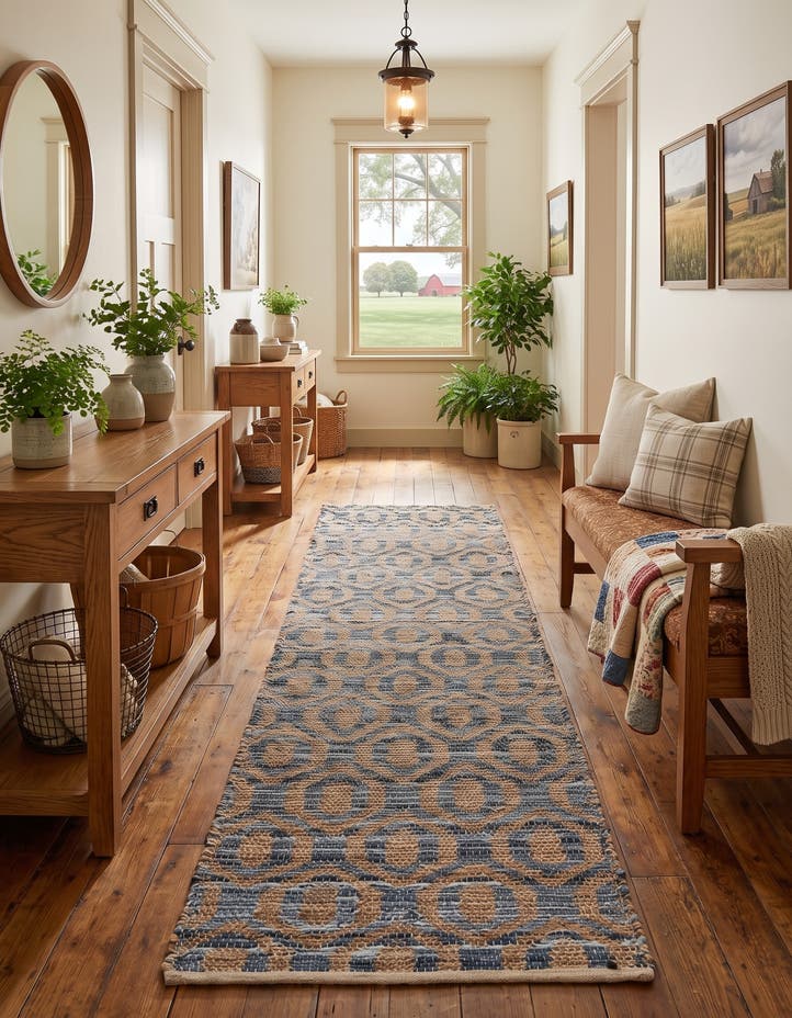 2' 7 x 10' Hand Woven Chindi Jute Runner Rug