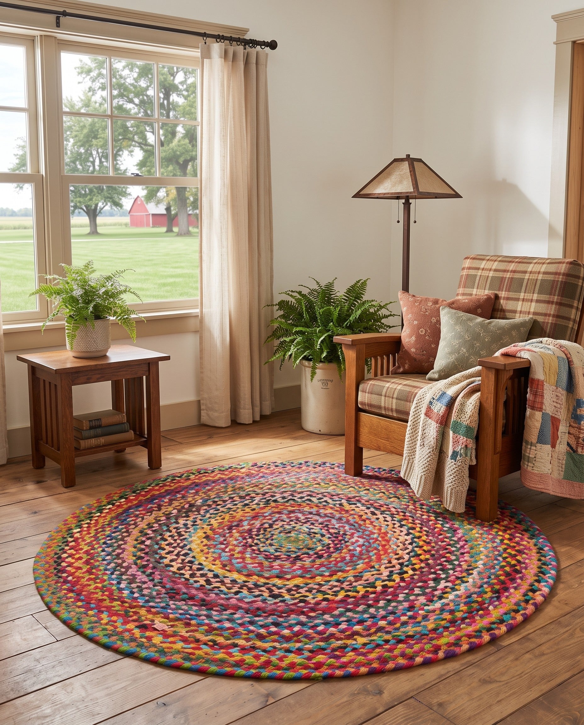 Handmade Braided Chindi Round Rug