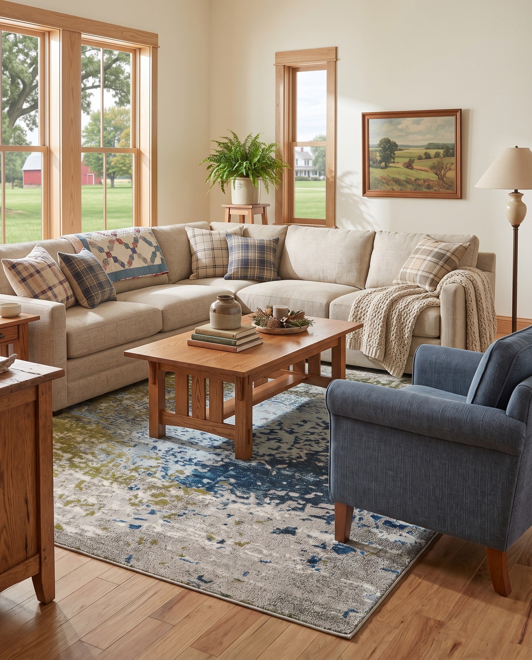 Blue Washable Hyacinth Rug