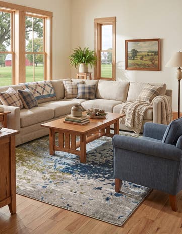 Blue Washable Hyacinth Rug