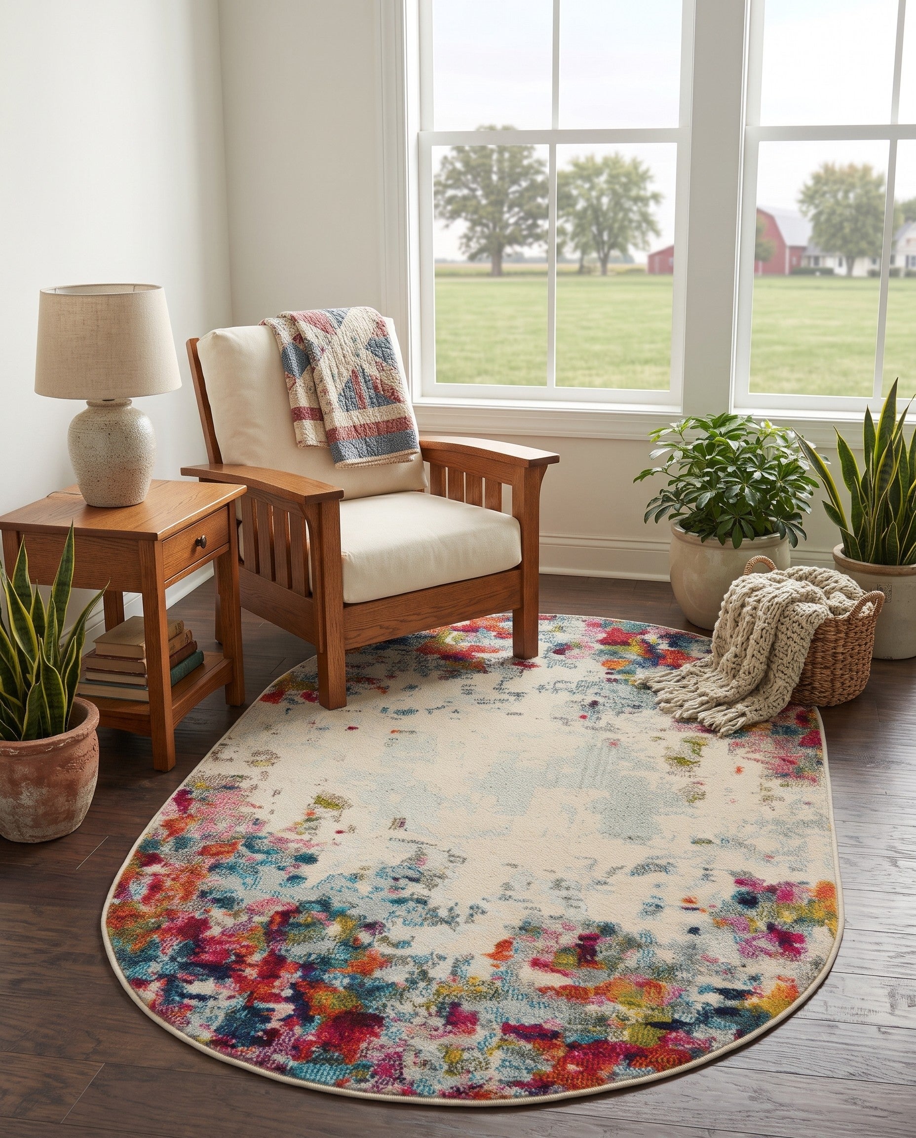 Washable Theia Oval Rug