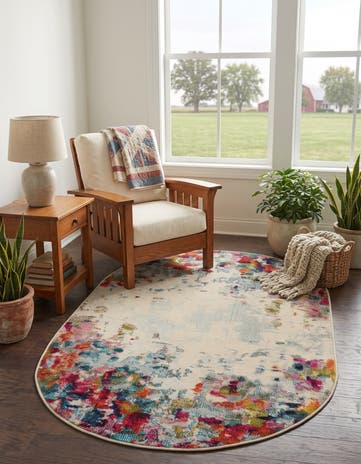 3' 3 x 5' 3 Washable Theia Oval Rug