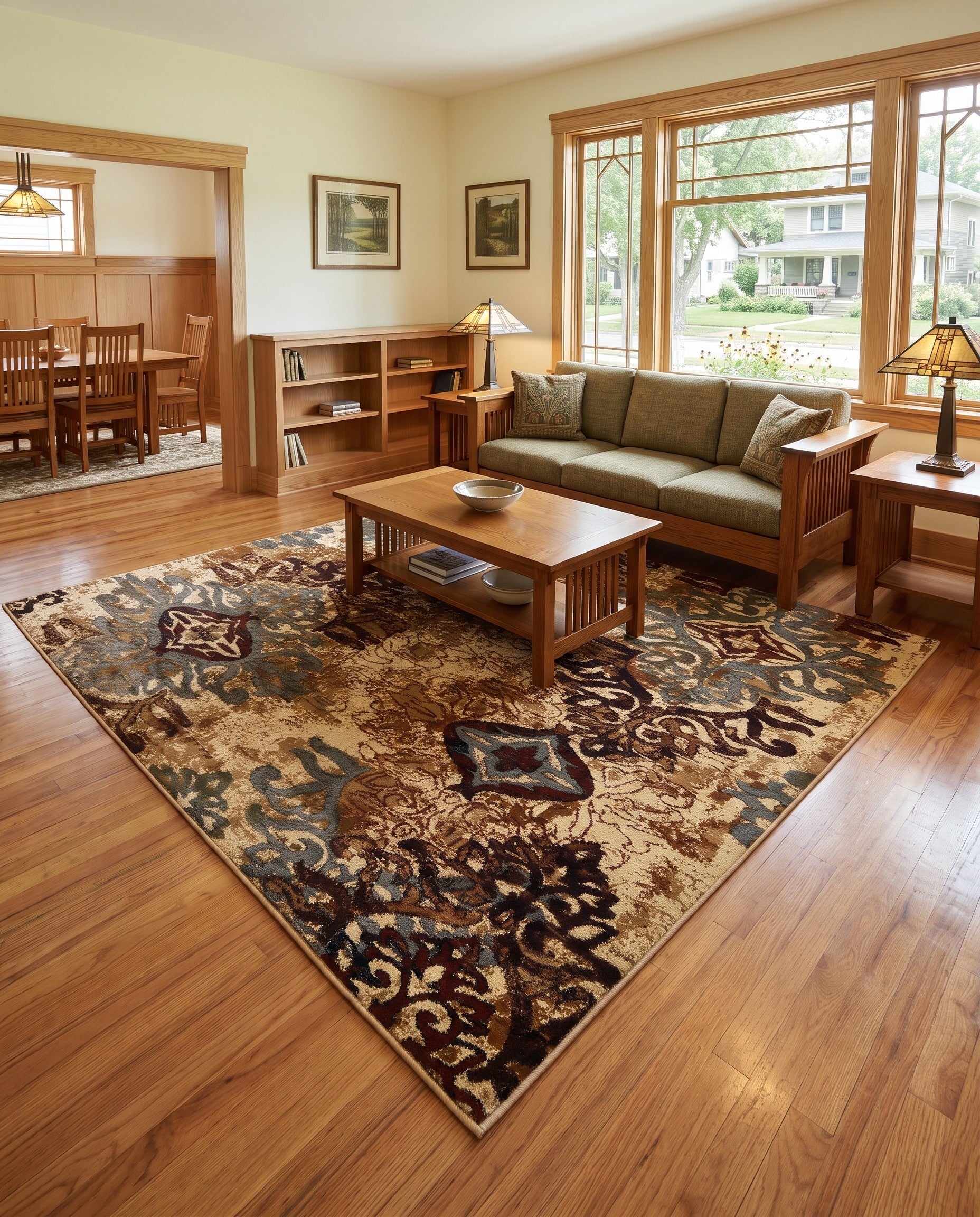 Beige Cafe Square Rug
