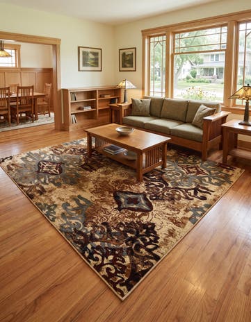 Beige Cafe Square Rug