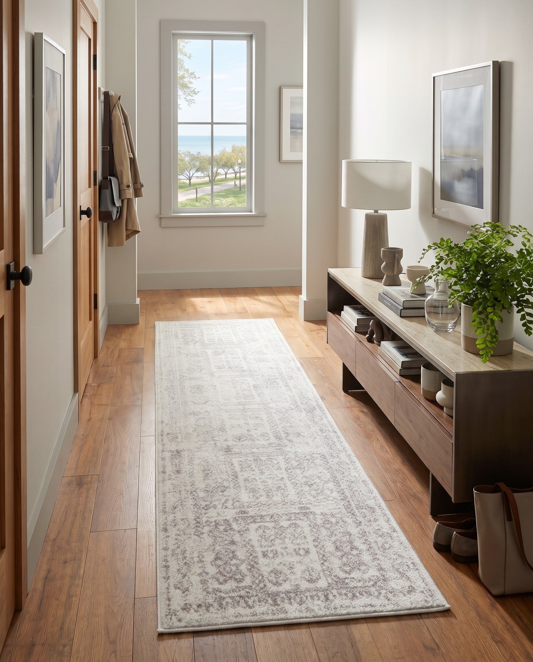 Cream Oxford Runner Rug