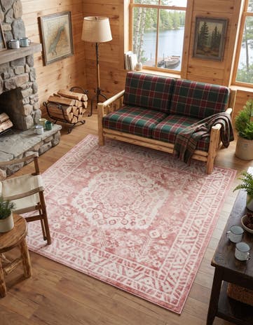 Pink Oxford Brightwell Square Rug