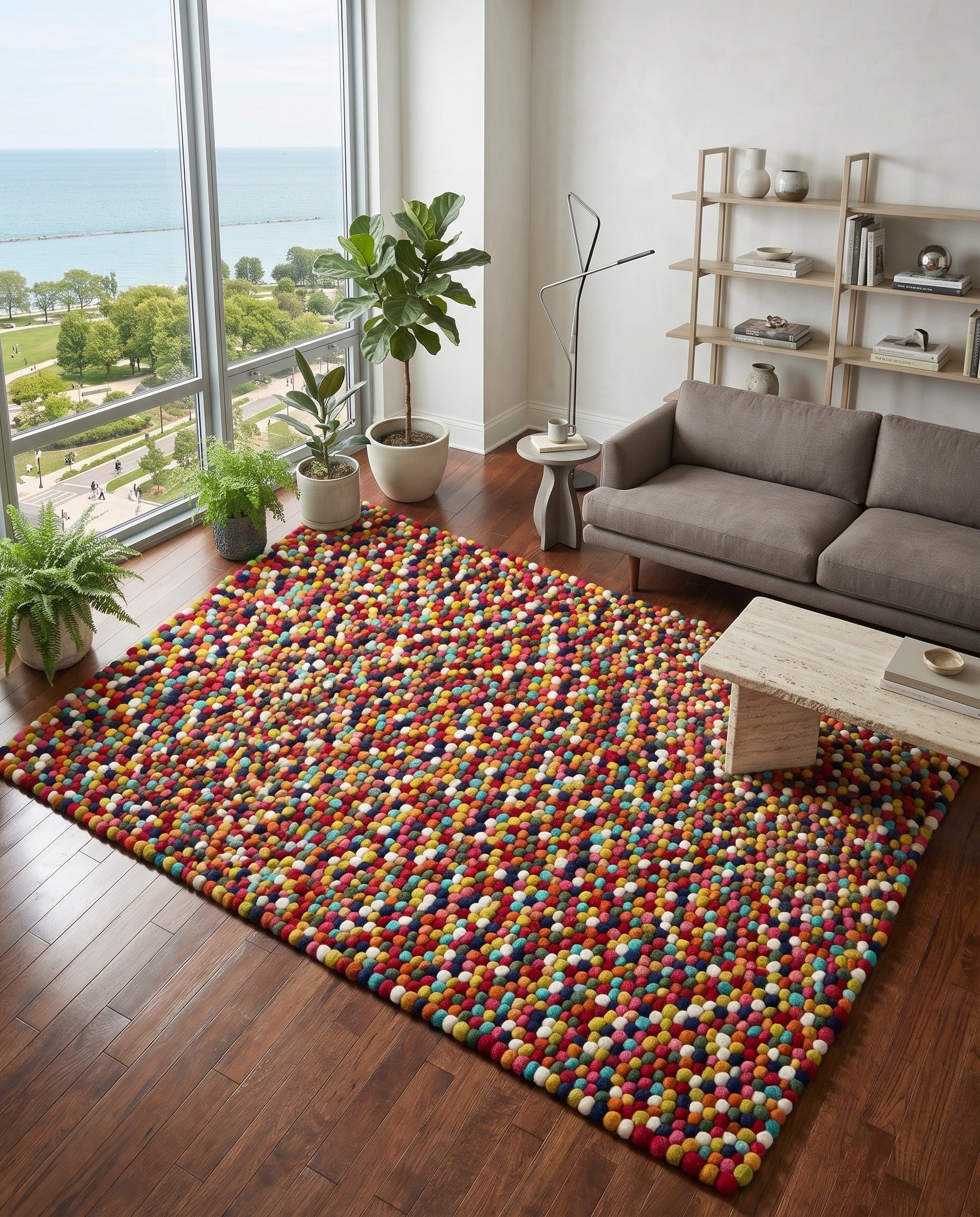 Felt Ball Wool Rug