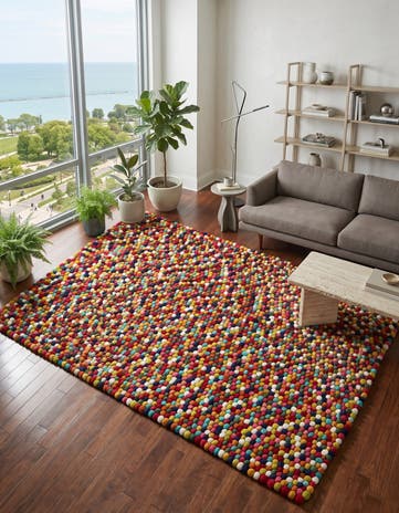 Felt Ball Wool Rug