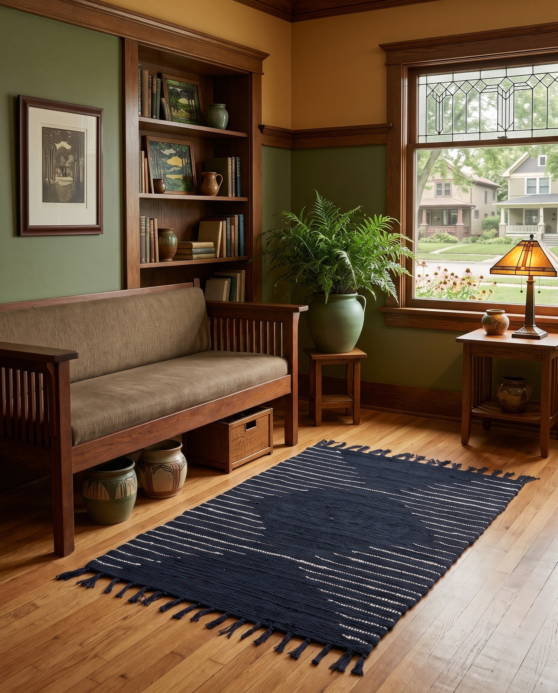 2' x 3' 1 Hand Woven Chindi Cotton Rug