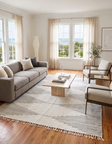 White Hand Woven Chindi Cotton Rug