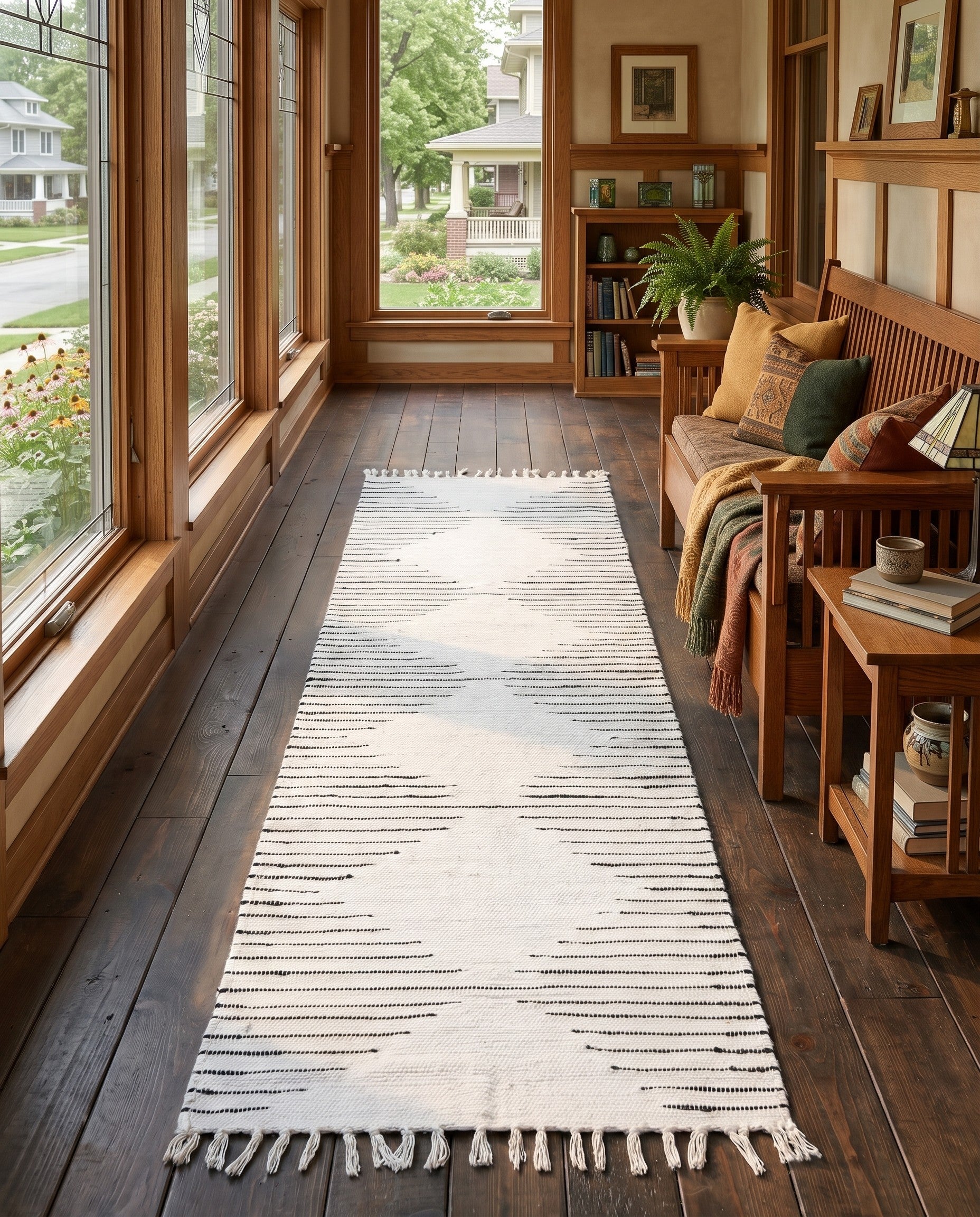 2' 7 x 10' Hand Woven Chindi Cotton Runner Rug