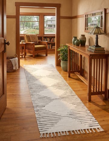 2' 7 x 10' Hand Woven Chindi Cotton Runner Rug