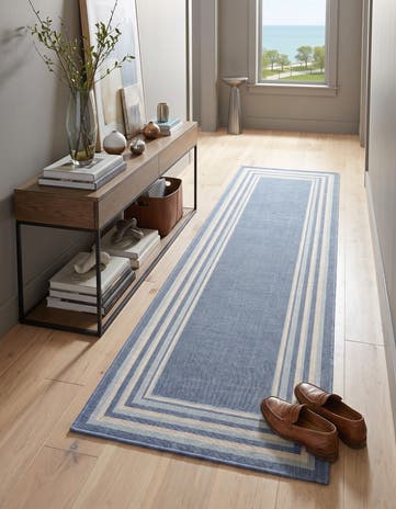Blue Lotus Runner Rug