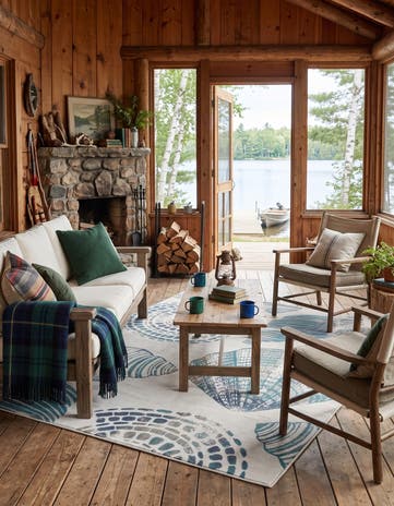 7' 10 x 10' Easy-Clean Emory Coastal Indoor / Outdoor Rug