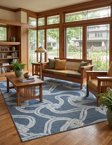 7' 10 x 10' Easy-Clean Anson Coastal Indoor / Outdoor Rug