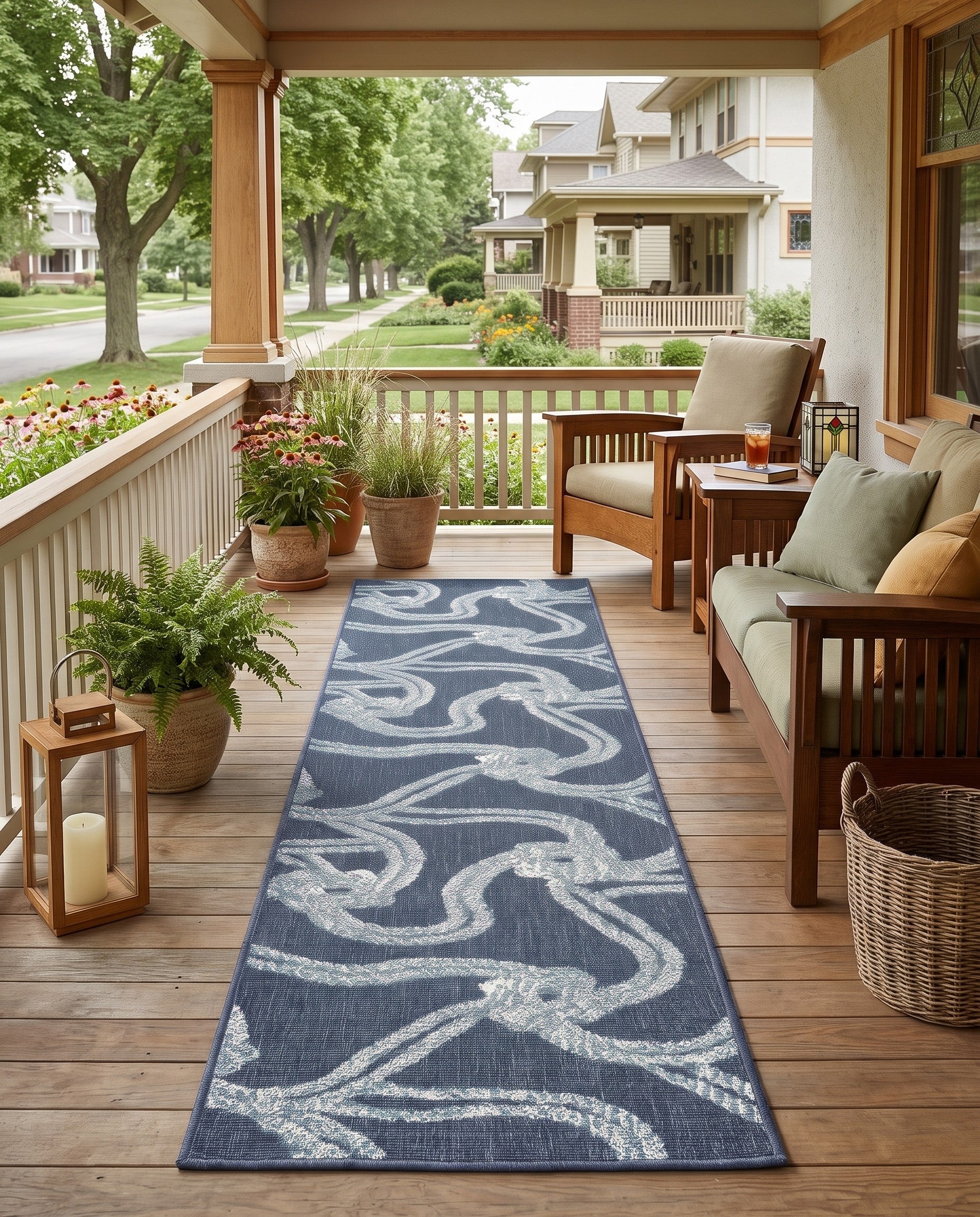 2' x 8' Easy-Clean Coastal Indoor / Outdoor Runner Rug