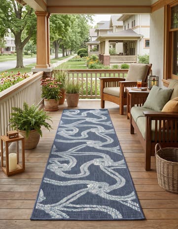 2' x 8' Easy-Clean Coastal Indoor / Outdoor Runner Rug