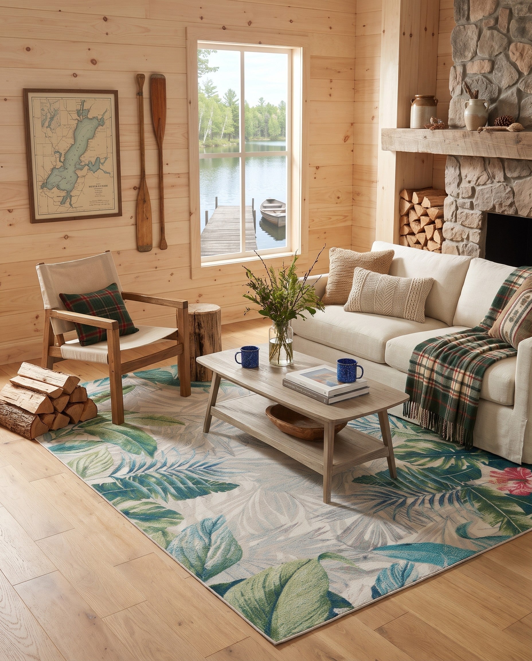 7' 10 x 10' Easy-Clean Rafferty Botanical Indoor / Outdoor Rug