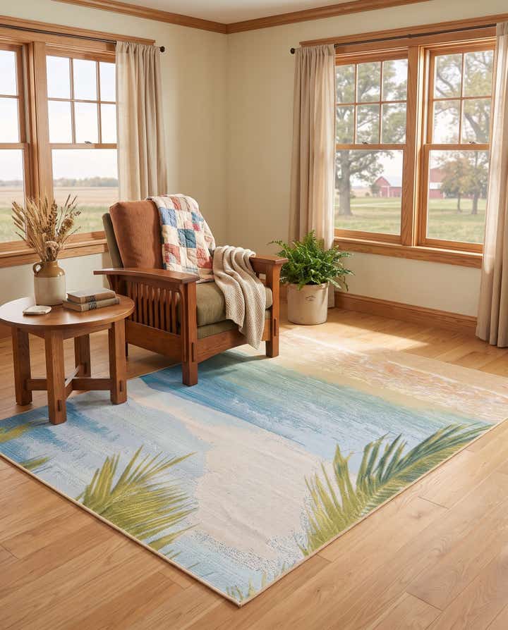 4' x 6' Easy-Clean Coastal Indoor / Outdoor Rug