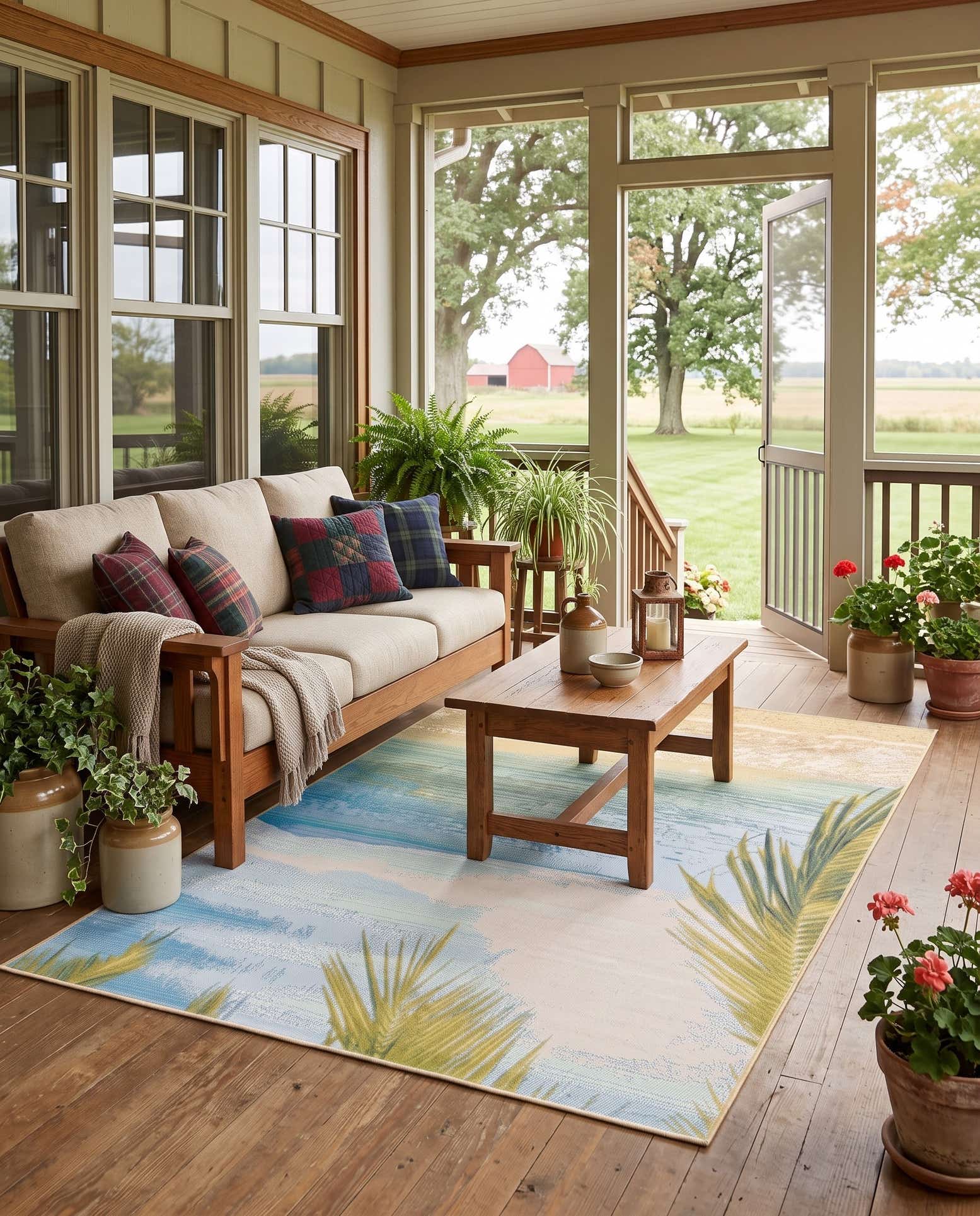 4' x 6' Easy-Clean Coastal Indoor / Outdoor Rug