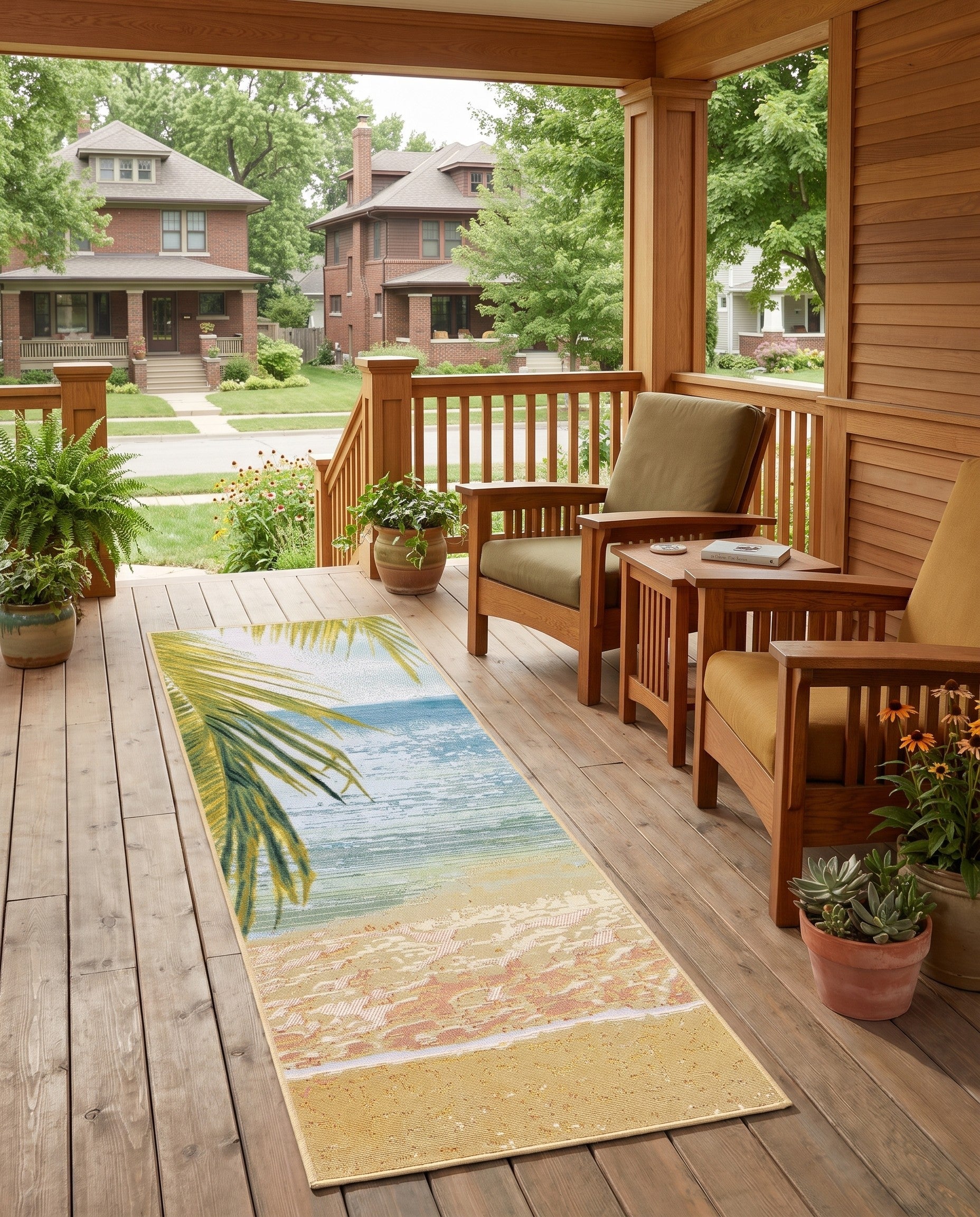 2' x 6' Easy-Clean Coastal Indoor / Outdoor Runner Rug