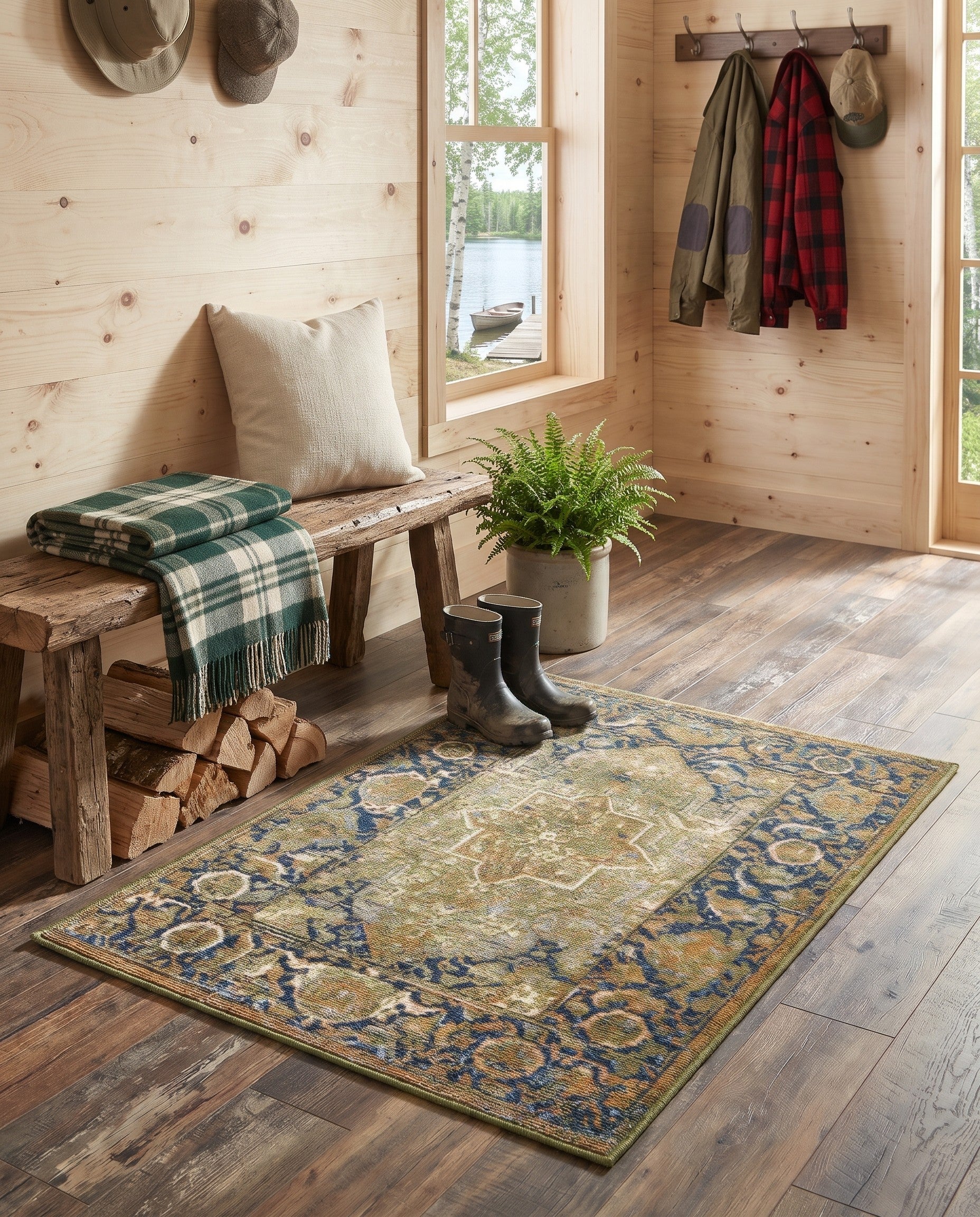 2' x 3' Easy-Clean Traditional Townsend Indoor / Outdoor Rug