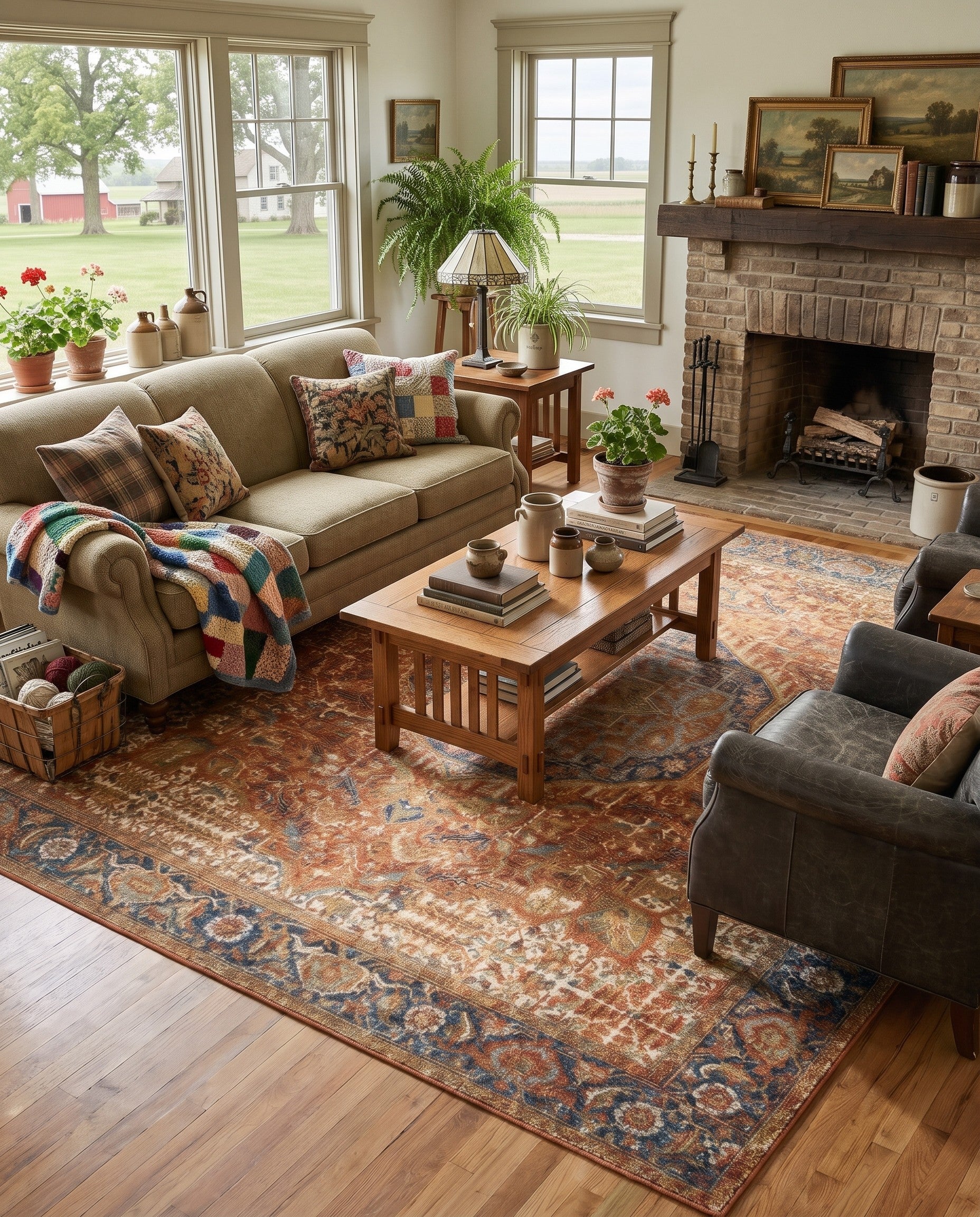 10' x 12' Easy-Clean Aldridge Traditional Indoor / Outdoor Rug