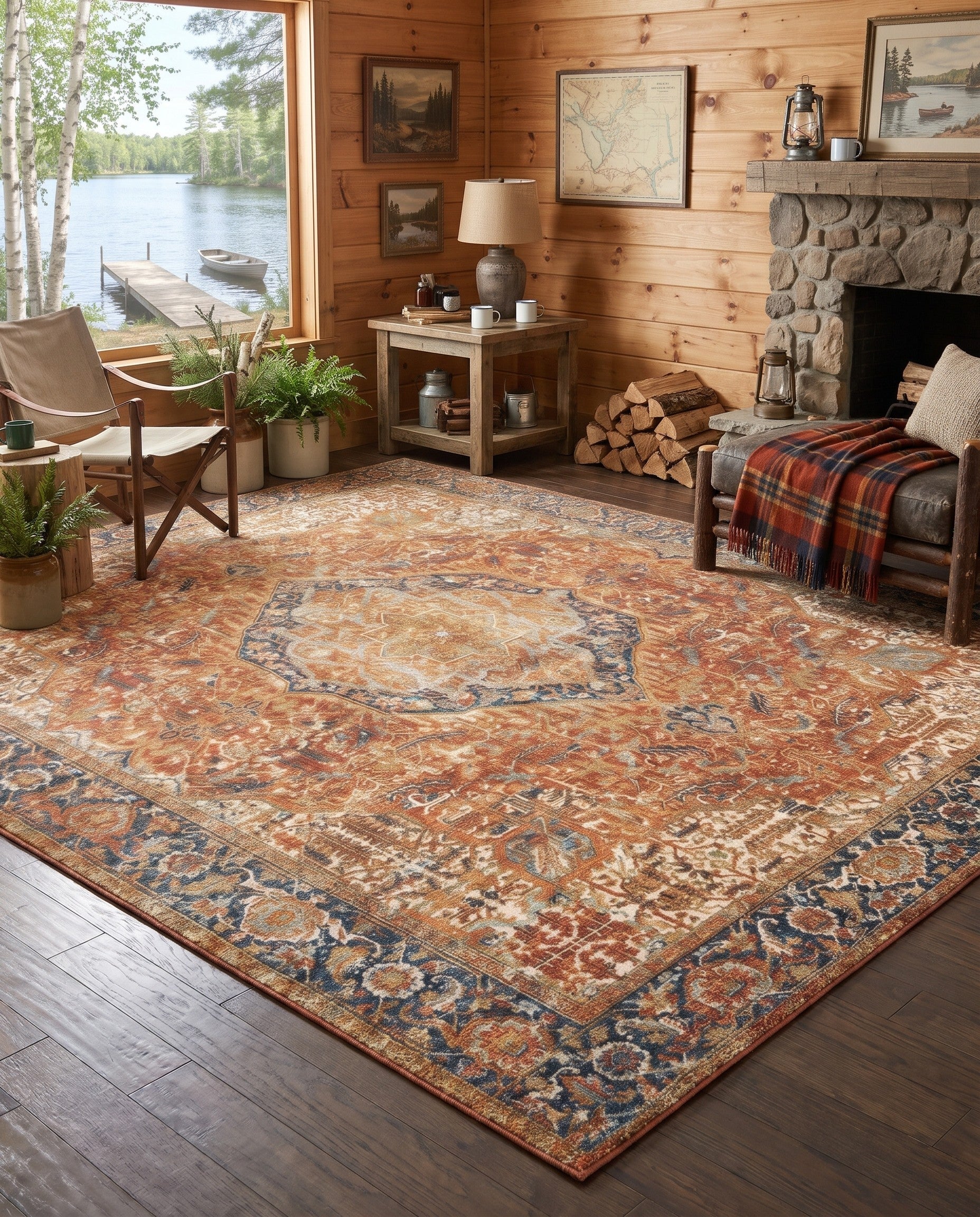 10' x 12' Easy-Clean Aldridge Traditional Indoor / Outdoor Rug