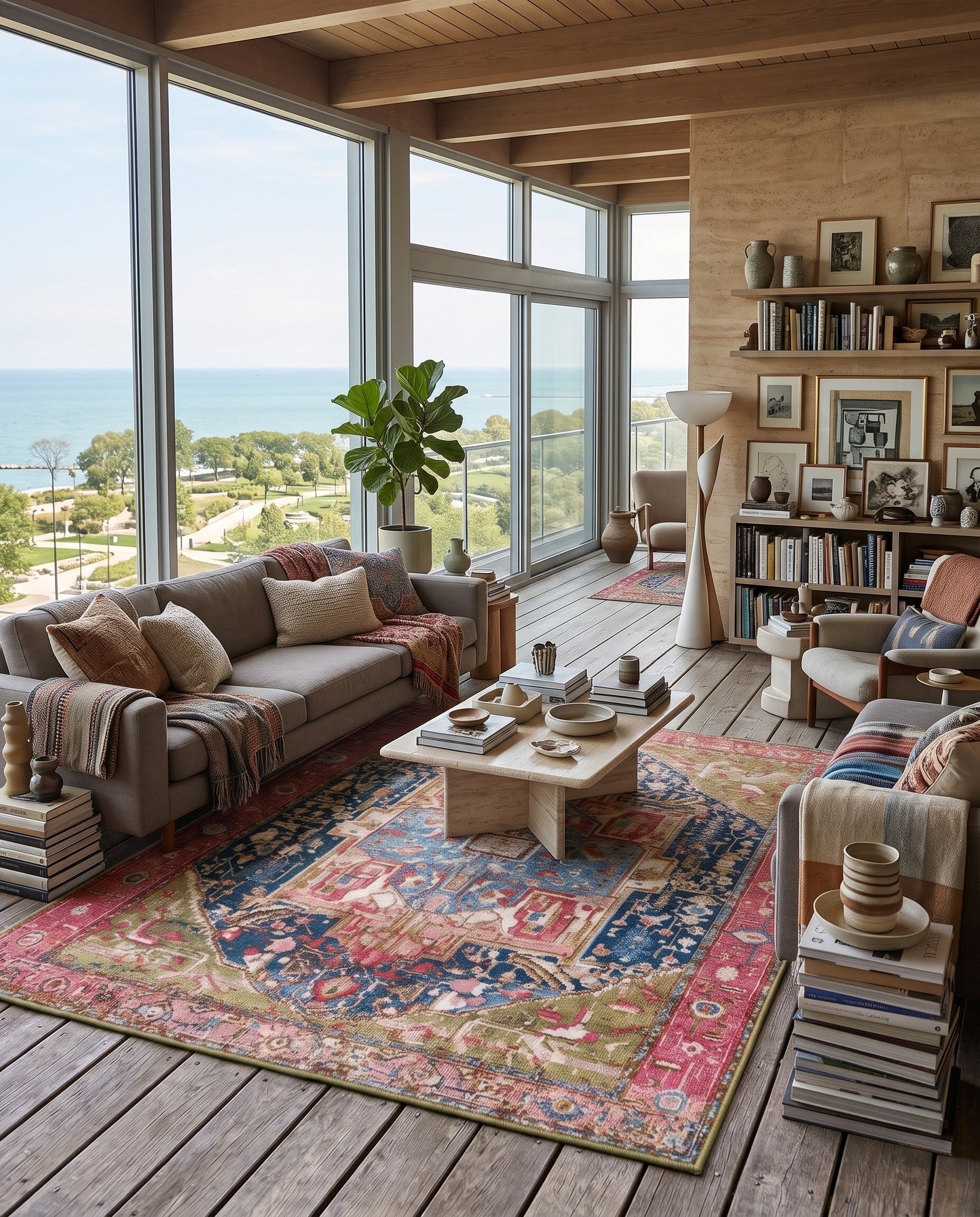 4' x 6' Easy-Clean Traditional Indoor / Outdoor Rug
