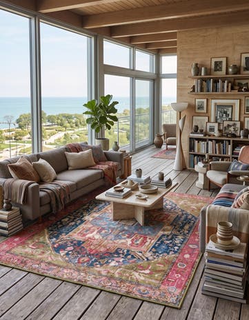4' x 6' Easy-Clean Traditional Indoor / Outdoor Rug
