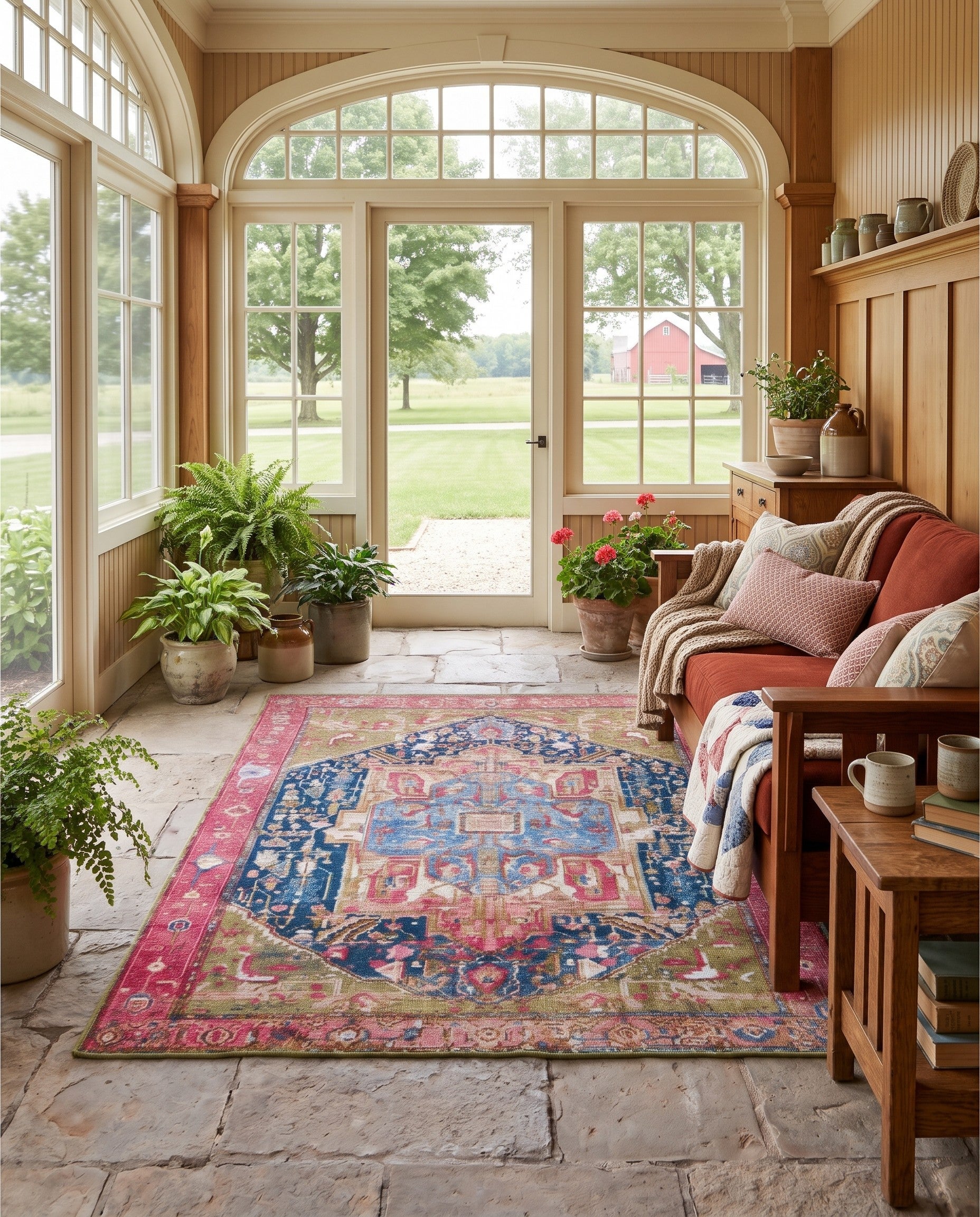 4' x 6' Easy-Clean Pemberton Traditional Indoor / Outdoor Rug