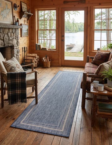 2' x 8' Easy-Clean Border Indoor / Outdoor Runner Rug