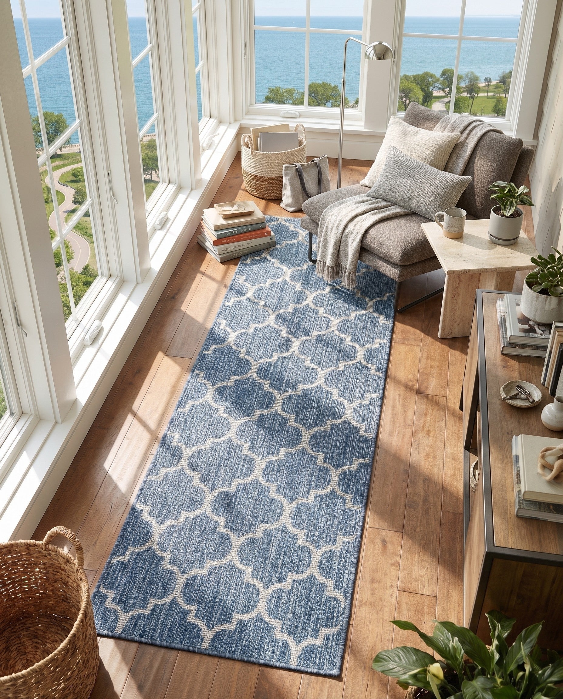 2' x 8' Easy-Clean Marina Lattice Indoor / Outdoor Runner Rug