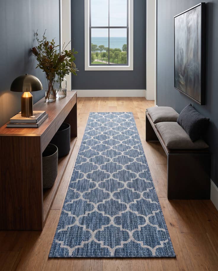 Detail image of 2' x 8' Easy-Clean Marina Lattice Indoor / Outdoor Runner Rug